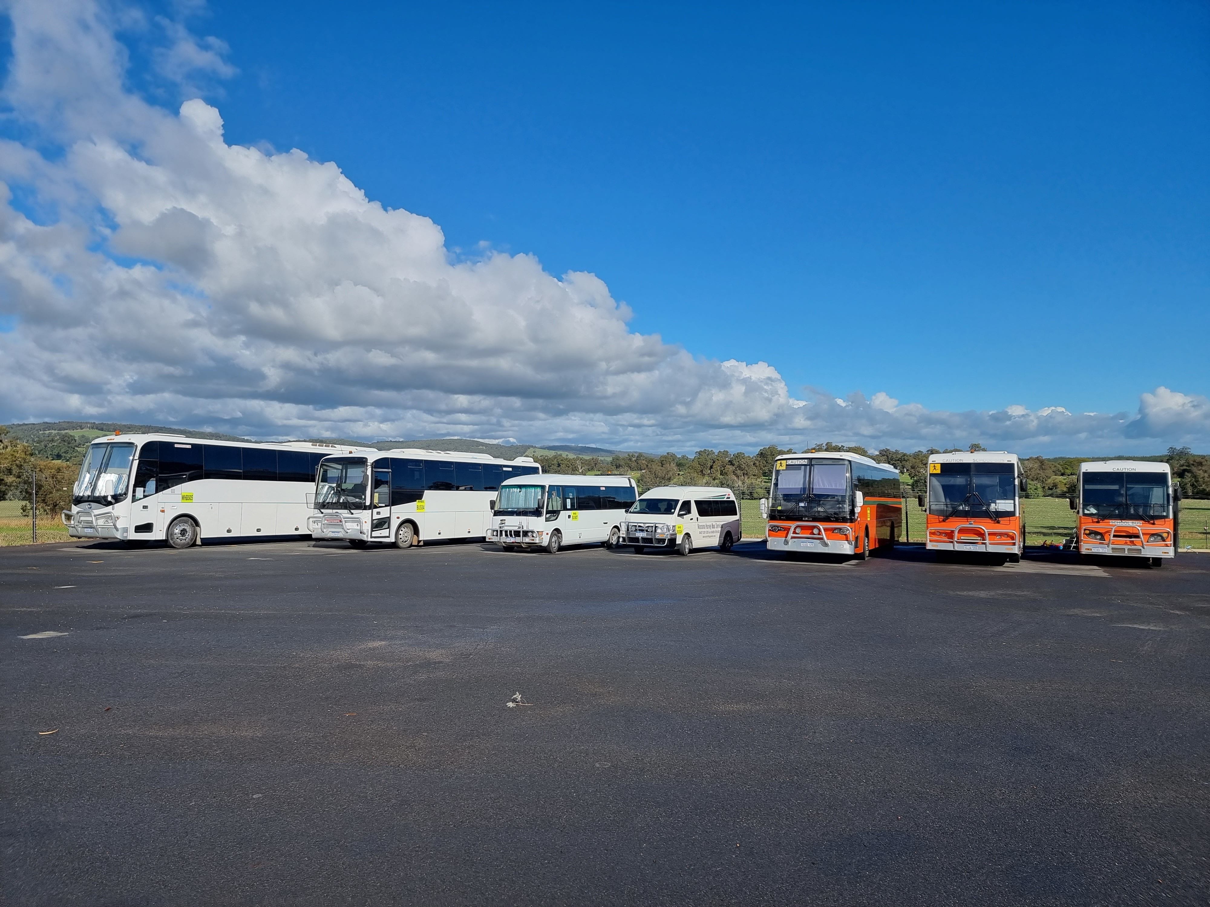 Our modern fleet of buses.
